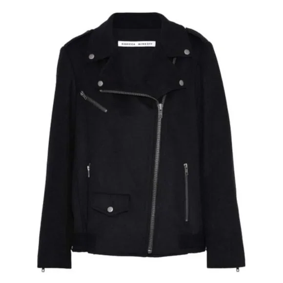 NEW Rebecca Minkoff Brando Wool Blend Moto Jacket